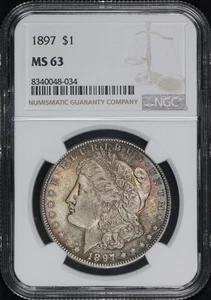 1897 Morgan Dollar NGC MS-63 - Smoky Sunset Hue Toning! - Bild 1 von 4