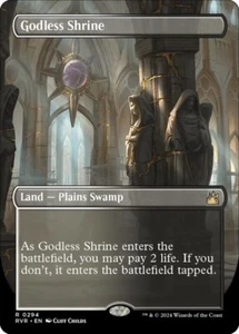 Godless Shrine (Borderless) - Ravnica Remastered (RVR) NM Magic: The Gathering - Foto 1 di 1