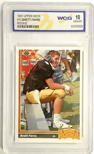 1991 Upper Deck Brett Favre Falcons #13 novato WCG 10 GEMA-COMO NUEVO HOF - Imagen 1 de 2