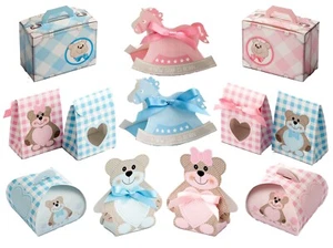 Lindas cajas de favoritos para baby shower revelación de género nuevo bebé, cumpleaños. - Imagen 1 de 21