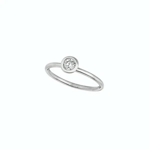 Ring 0,30 Karat natürlicher Diamant Zargenfassung G SI 14K Weißgold - Bild 1 von 1