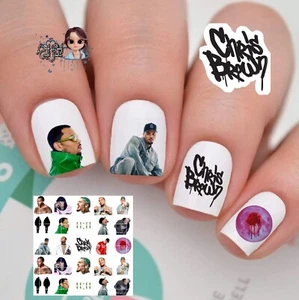 Chris Brown Waterslide Nail Decals Set Of 50 Bonus & Instructions & Bonus - Picture 1 of 4