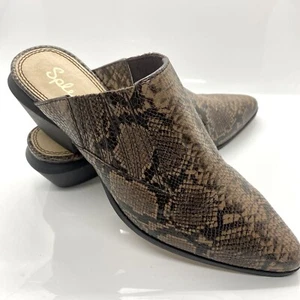 Hailee Pantolette Leder braun Schlange Größe 7,5 prächtig  - Bild 1 von 7