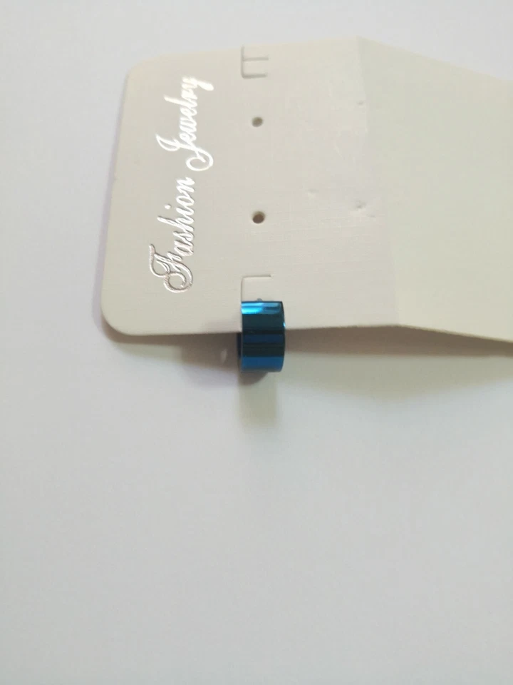 Pendiente lateral único de acero inoxidable de 12 mm para hombre con color azul dorado plateado negro Foto 1 de 1