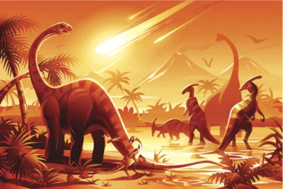 Apocalyptic Event that led to Dinosaur Extinction Art Print Poster 18x12 - Image 1 of 3
