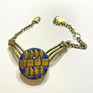 Designer Libby Story Schmuck Retro Boho Messing & Stein Armband Unikat Statement - Bild 1 von 6