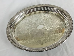 Oval Fales 1779 Silverplate Serving Tray Dish with Floral Pattern - Picture 1 of 1