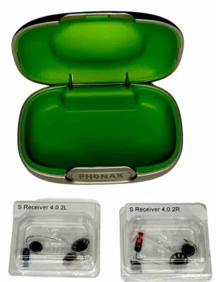 Receptor Phonak S 2R y 2L 4.0 con cúpulas adicionales y estuche de viaje Foto 1 de 4