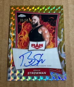 2025 Topps Chrome WWE # RBA-BRA Braun Strowman Autograph Gold /50 - Picture 1 of 2