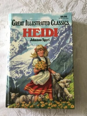 GREAT ILLUSTRATED CLASSICS HARDCOVER BOOK:  HEIDI BY JOHANNA SPYRI.  LARGE PRINT - Image 1 of 4