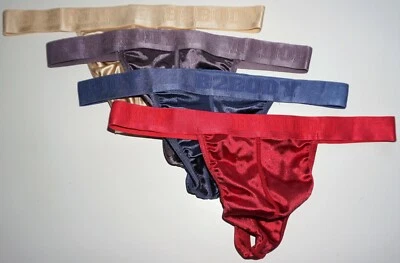 4 MEN'S SATIN THONG SET SIZE S/M - Image 1 of 4