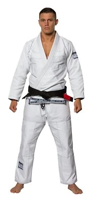Fuji Suparaito Super Lightweight Mens Brazilian Jiu-Jitsu BJJ Gi - White w Navy - Image 1 of 4