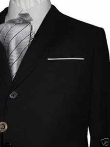 GIORGIO FIORELLI 3 Button Dark Navy Black Men's Suit  - Picture 1 of 3