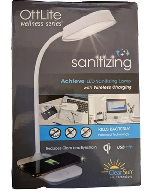 OttLite Wellness Series  LED Sanitizing Desk Lamp With Wireless Charging - NEW - Image 1 of 4