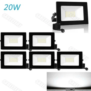 5X 20W LED inundador con enchufe foco exterior foco de construcción blanco frío - Imagen 1 de 10