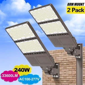 2Pack 240W LED Shoebox Light Outdoor Gas Station Garage Garden Parking Lot Lamp - Picture 1 of 15