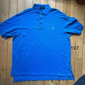 Polo Ralph Lauren Polo Shirt Blue with Orange Pony Logo Size 3XLT Tall - Picture 1 of 7