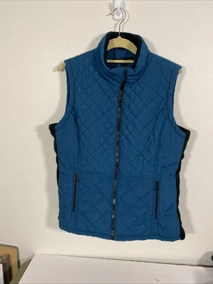 Chaleco Andrew Marc Mujer Talla L Verde Azulado Cremallera Completa Acolchado con Bolsillos con Cremallera Y1 Foto 1 de 4