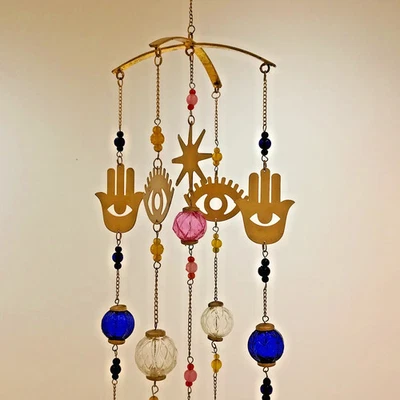 Protección Móvil Atrapavientos Mal de Ojo Hamsa Decoración Espiritual Foto 1 de 3