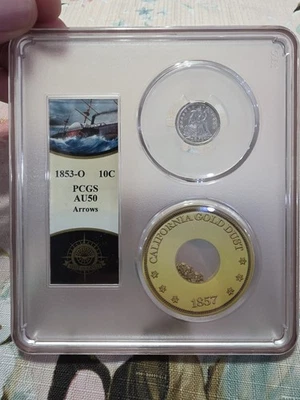 Lost Treasures Of The Deep Shipwreck Series AU50 1853-0 Seated Dime With Arrows - Image 1 of 2