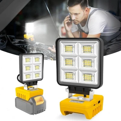 Lampada Lampada da Lavoro 48W LED per Dewalt 20V Batteria Faretto Portatile da Costruzione con 2 Modalità - Immagine 1 di 4
