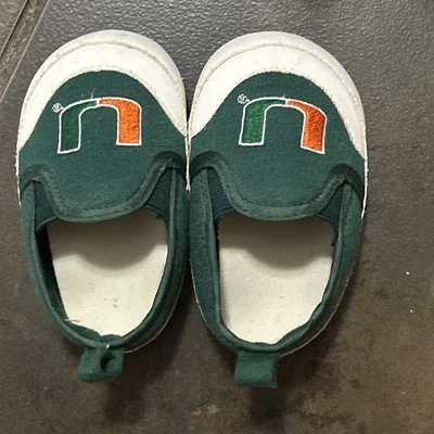 Zapatos de bebé University of Miami Hurricanes talla 3 sin cordones bebé fanático Foto 1 de 4