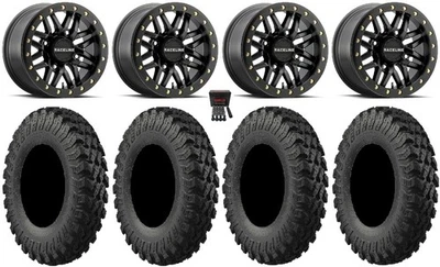 Raceline Ryno Bdlk 15" Bk Wheels 32" MotoRally Tires Can-Am Commander Maverick - Image 1 of 4