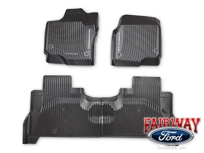 25-26 Expedition OEM Ford Tray Style Molded Black Rubber Floor Mat Set 4-piece - Image 1 of 4