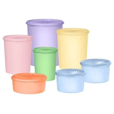 Tupperware 14 Piezas Heritage Sheer Canister Collection - Multicolor - NUEVO Foto 1 de 4
