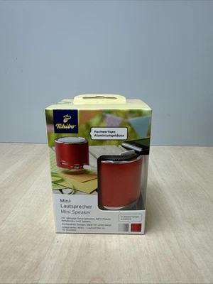 Mini-Lautsprecher Tchibo Rot Klinken- und Ladekabel Unbenutzt Neu OVP - Bild 1 von 4