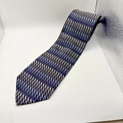 Alexander Julian Colours Men's Neck Tie Blue, Gray, Silver Abstract - Image 1 of 4