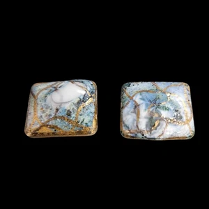 Victoria Flemming NY Gold Tone Enamel Art Deco Square Cufflinks - Picture 1 of 6