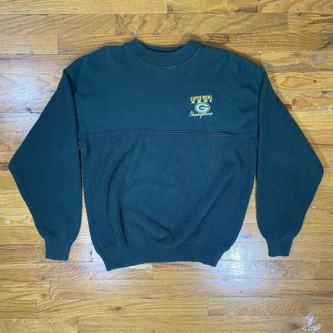 Vintage Green Bay Packers 90s Sweater Mens Large Super Bowl XXXI 31 Cover