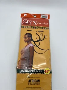 New X-Pression African Collection 100% Kanekalon Pre-stretched 48in Braid - Picture 1 of 6