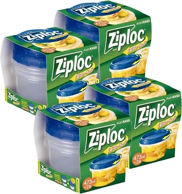 Bulk Ziploc Screw Lock 473ml (2-pack) x 4 Set Microwave Safe Japan - Image 1 of 4