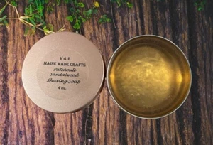Glycerin shaving soap  -  Patchouli Sandalwood - Picture 1 of 2