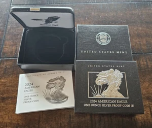 2024-S Proof $1 American Silver Eagle Box & COA (24EM) | No Coin - Picture 1 of 1