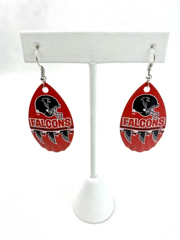 NFL Atlanta Falcons Logo Women’s Vintage Teardrop Spinner Hook Earrings Cover