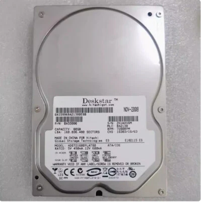 HDS721680PLAT80 80GB desktop 7.2K parallel port/IDE hard drive - Image 1 of 4