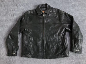 Bench Leatherwear Jacket Men’s Medium Leather Black Soft Classic Full Zip ISSUES - Picture 1 of 24