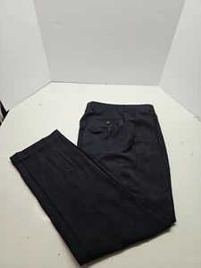Men Polo Ralph Lauren Windowpane Navy 100% cotton Dress pants 34 waist 32 inseam - Picture 1 of 7