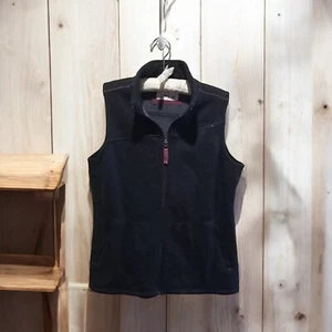 Orvis Sweater Vest SIZE S Gray Knit Sleeveless Zip Up Pockets Purple Accents EUC - Picture 1 of 10