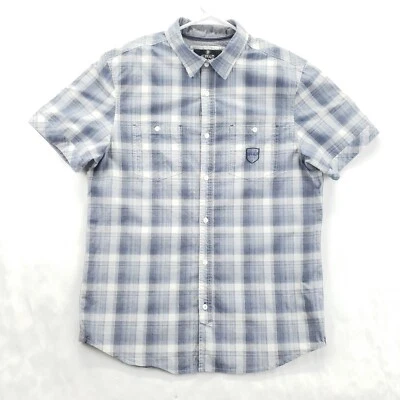 Buffalo David Bitton Shirt Mens Medium Blue White Short Sleeve Classic Button-Up - Image 1 of 4
