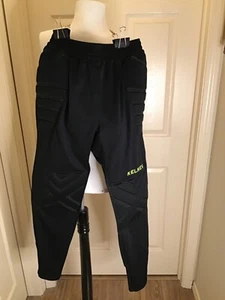 KELME Goalkeeper Goalie Soccer Black Pants Small Drawstring Padded - Picture 1 of 6
