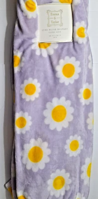 Cobertor Emma & Taylor Margarida Flores 60 x 90" Lavanda Primavera Floral Novo com etiquetas - Imagem 1 de 4