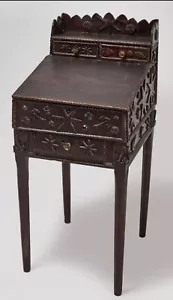 davenport captains desk tramp art nautical carving heart star fish sailor ditty - Picture 1 of 12
