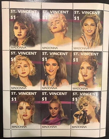 St. Vincent 1991 - Scott# 1501 - Madonna, Musician - Sheet of 9 Stamps - MNH Cover