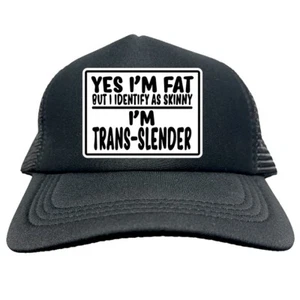 FAT BUT IDENTIFY SKINNY FUNNY Trucker Cap Foam Baseball Cap Hat Logo Mesh HF0109 - Picture 1 of 7