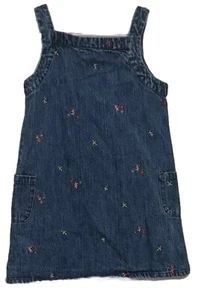 Girls Size 6 Beautiful Summer Denim JumpDress Embroidered Flowers~Sonoma - Picture 1 of 6