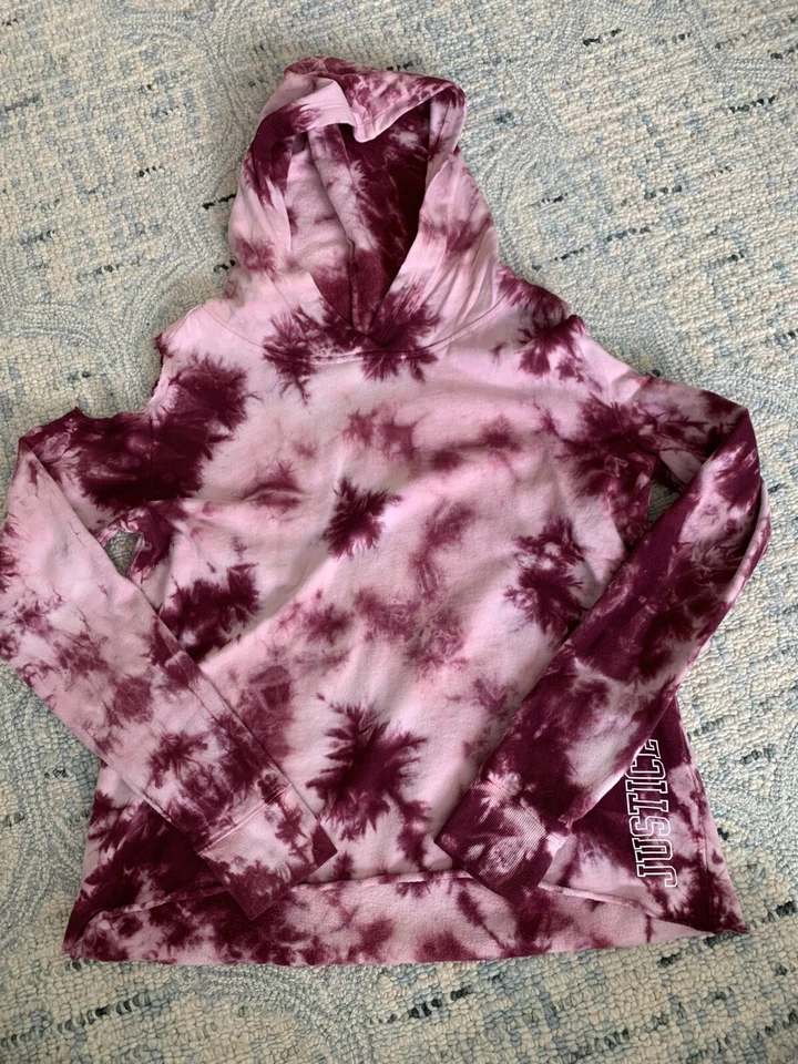 Sudadera Justice Fuera del Hombro Granate Tie Dye Talla 14/16 Foto 1 de 1